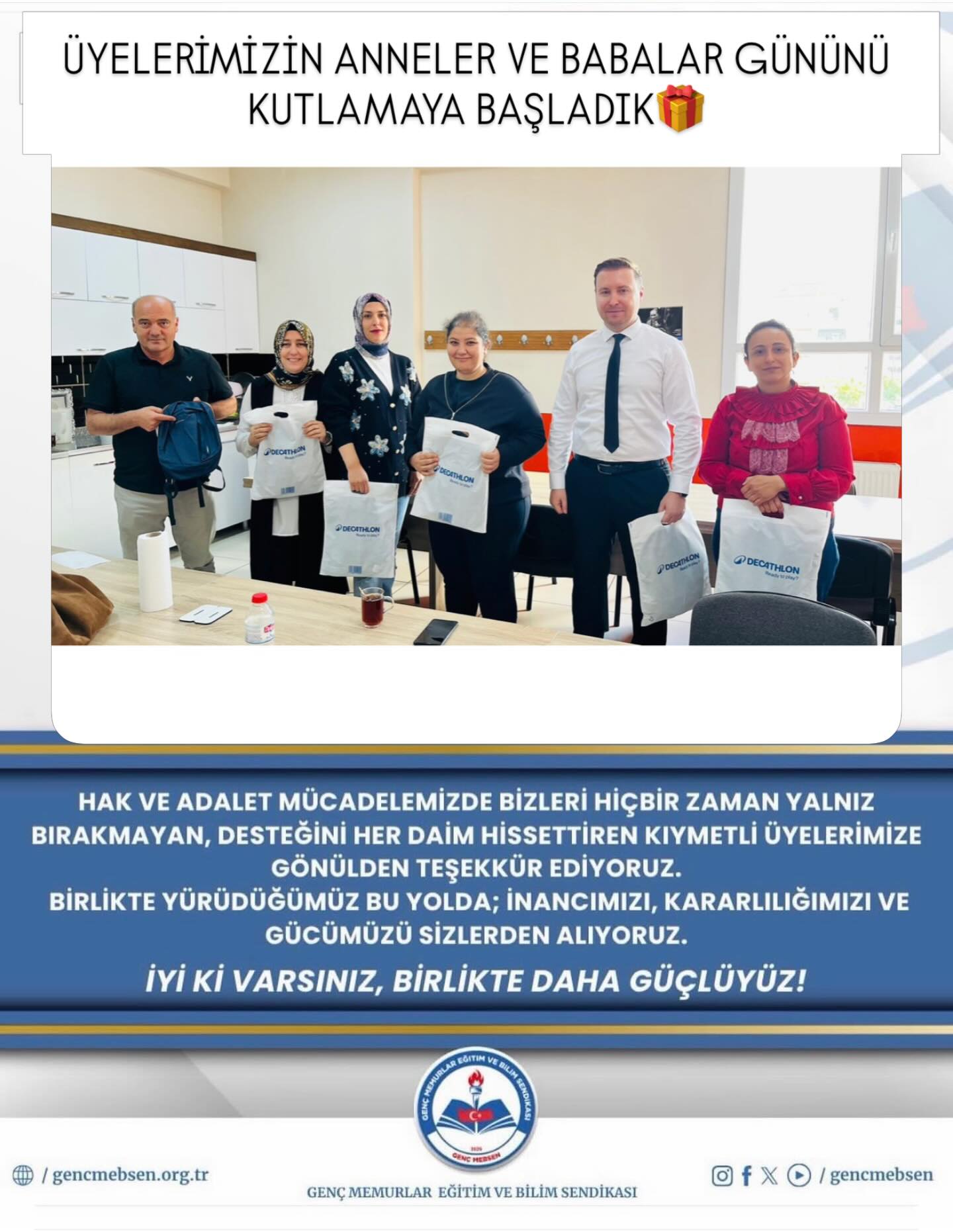 Genç MEBSEN Olarak Kıymetli Üyelerimizin Anneler ve Babalar Gününü Kutlamaya Başladık
